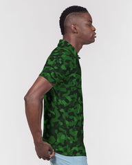 AV Green Camo Men's Slim Fit Short Sleeve Polo
