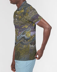 Gold Paint Men's Slim Fit Short Sleeve Polo