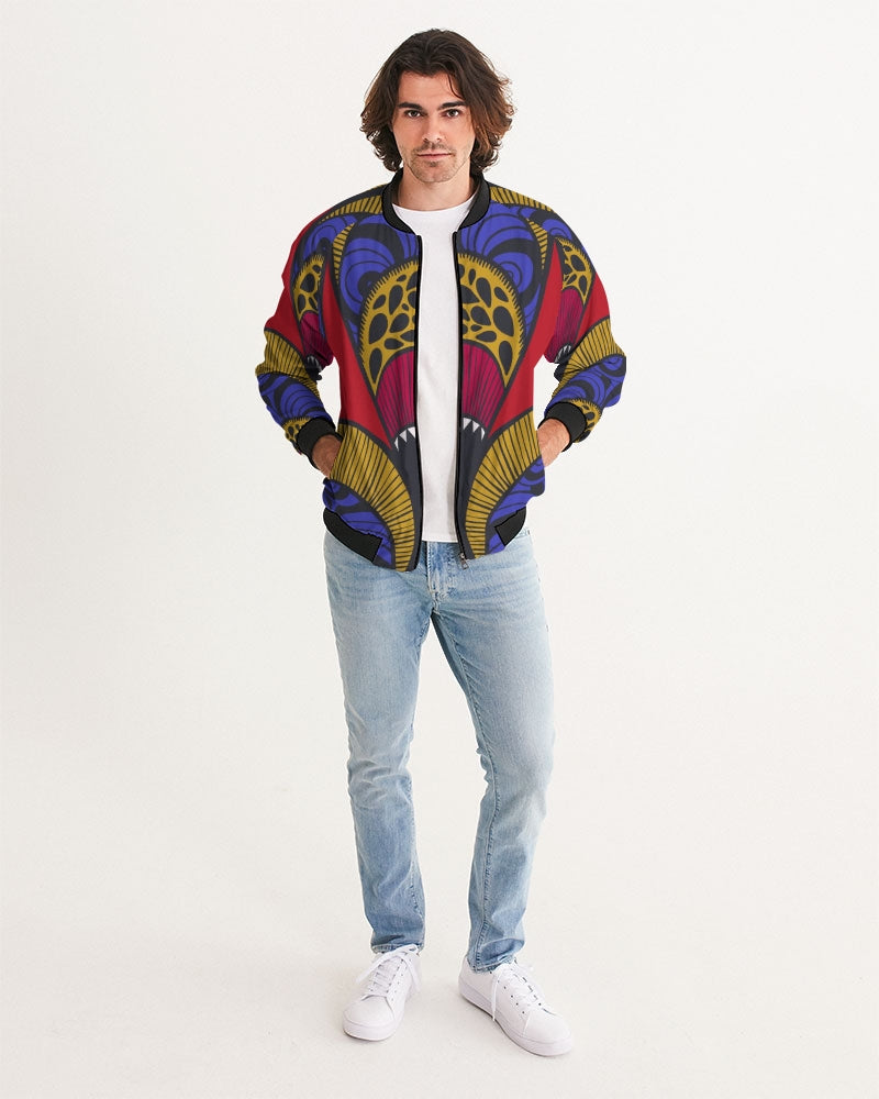Men's Tribes Forever Bomber Jacket — bold all-over print by AmbiVirile, back view