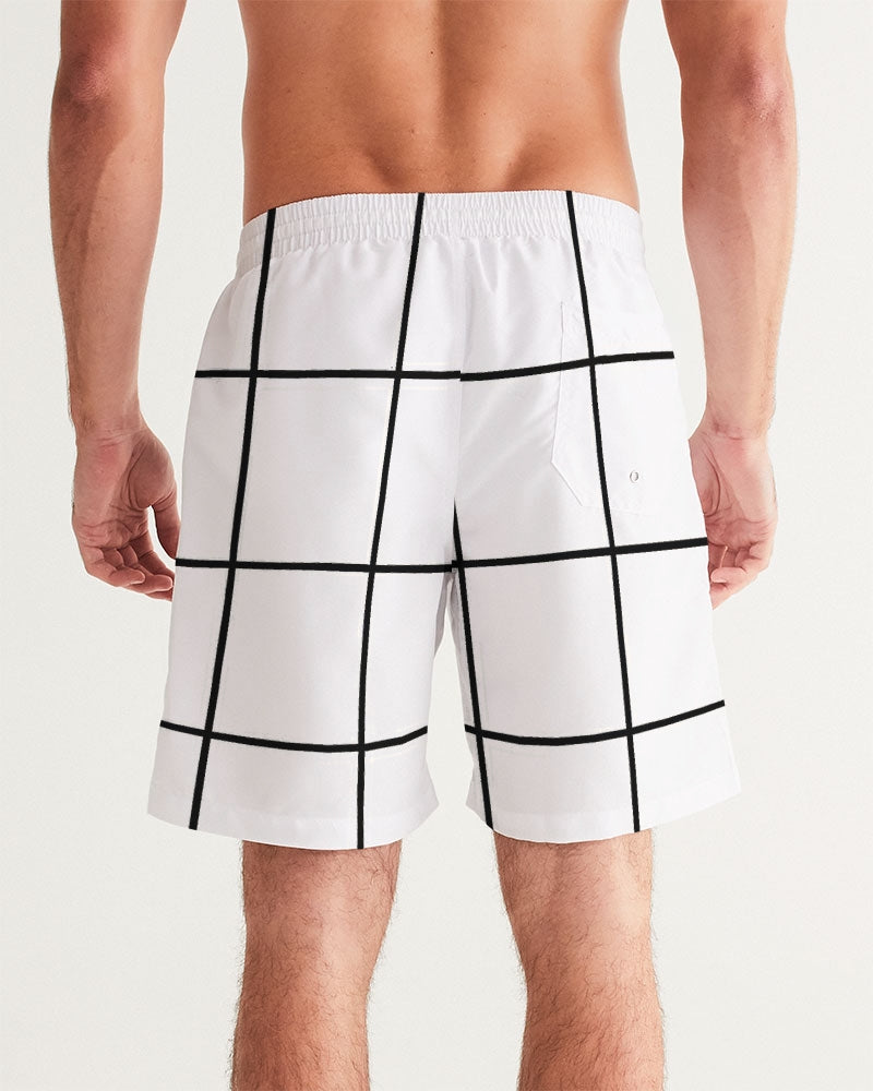 Men's Windows Swim Trunks — bold all-over print by AmbiVirile, detail view