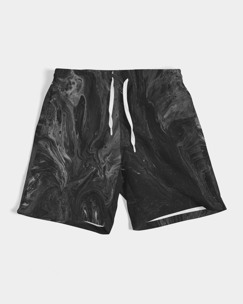 Men's Black Wave Swim Trunks — bold all-over print by AmbiVirile, view 6