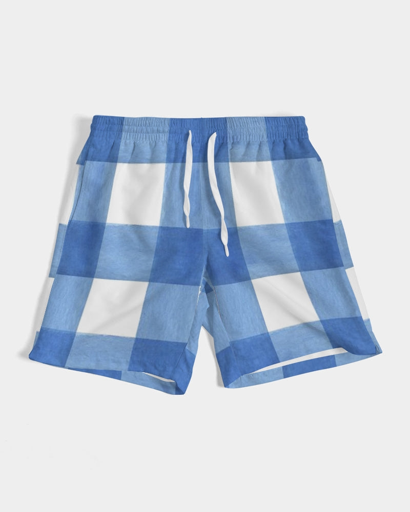 Men's Blue Cube Swim Trunks — bold all-over print by AmbiVirile, view 6