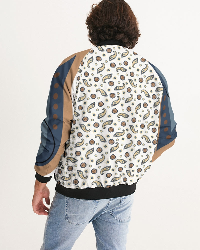 Men's Morning Paisley Bomber Jacket — bold all-over print by AmbiVirile, detail view