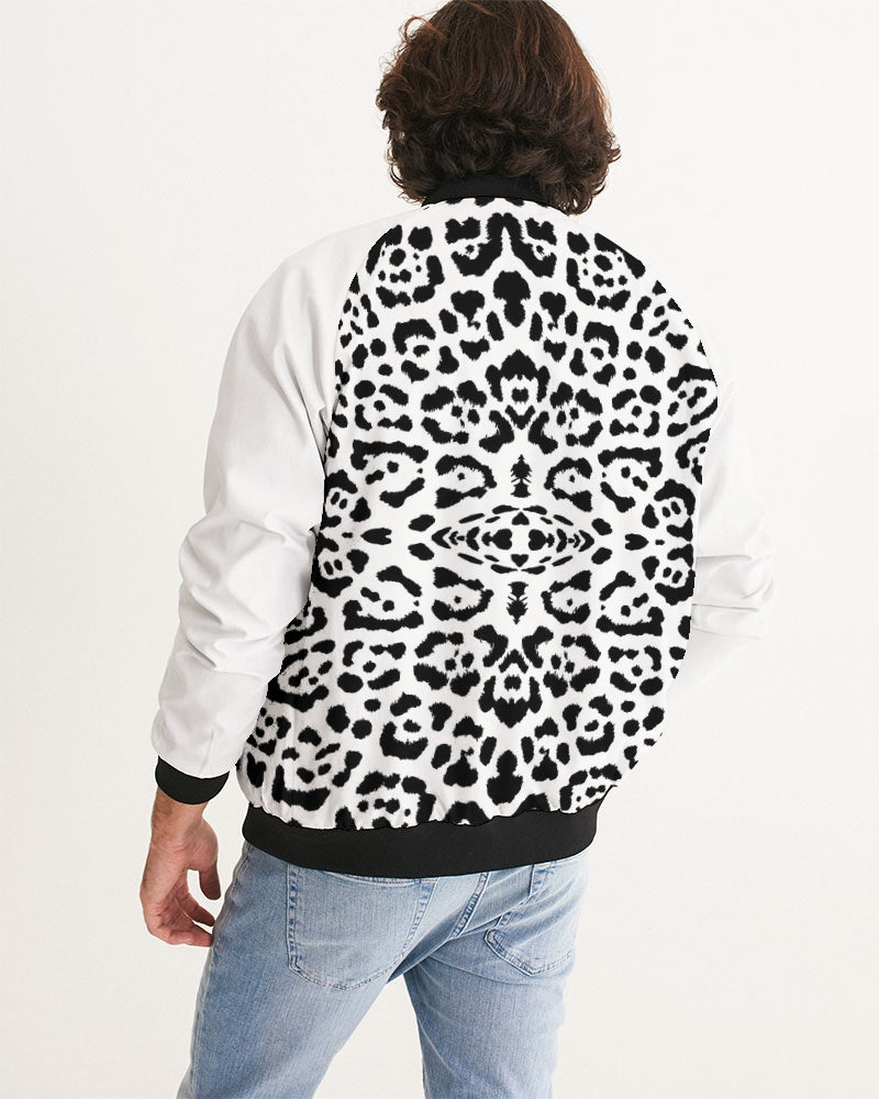 Men's Wildlife Bomber Jacket — bold all-over print by AmbiVirile, detail view