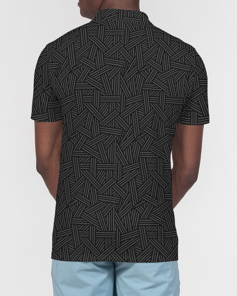 Black Weave Slim Fit Polo