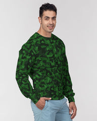 AV Green Camo Men's Classic French Terry Crewneck Pullover
