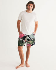 Black Botanical Men's Swim Trunk