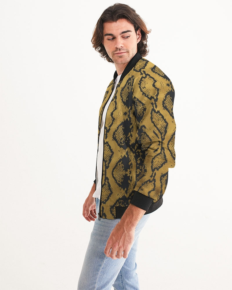 Gold Snakeskin Bomber Jacket