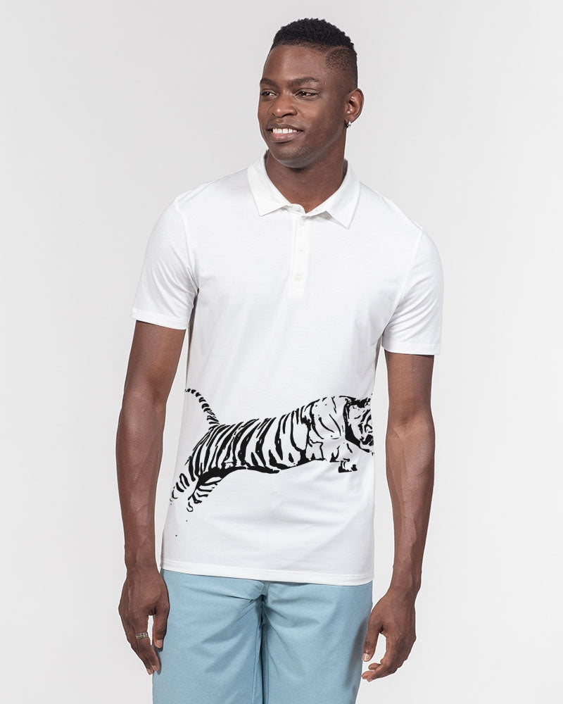 Tiger Black Men's Slim Fit Short Sleeve Polo