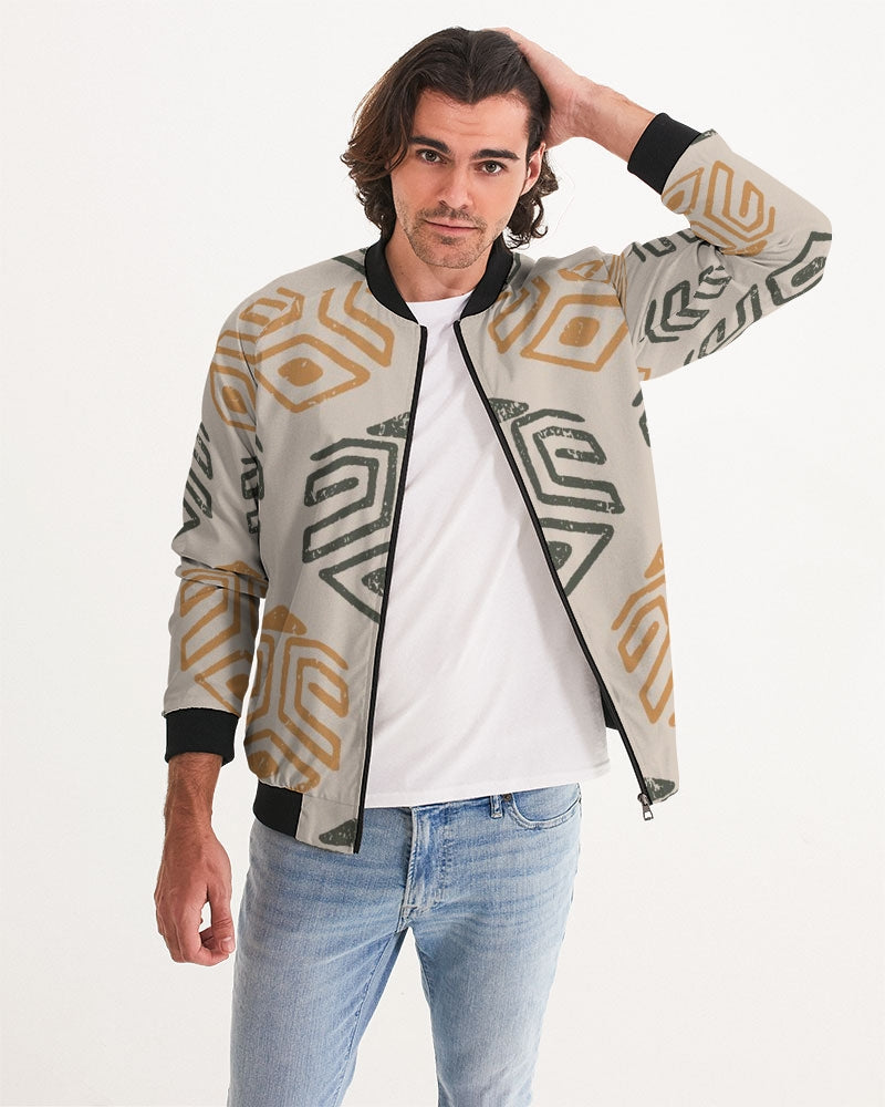 Men's Tribal Marks Bomber Jacket — bold all-over print by AmbiVirile, view 5