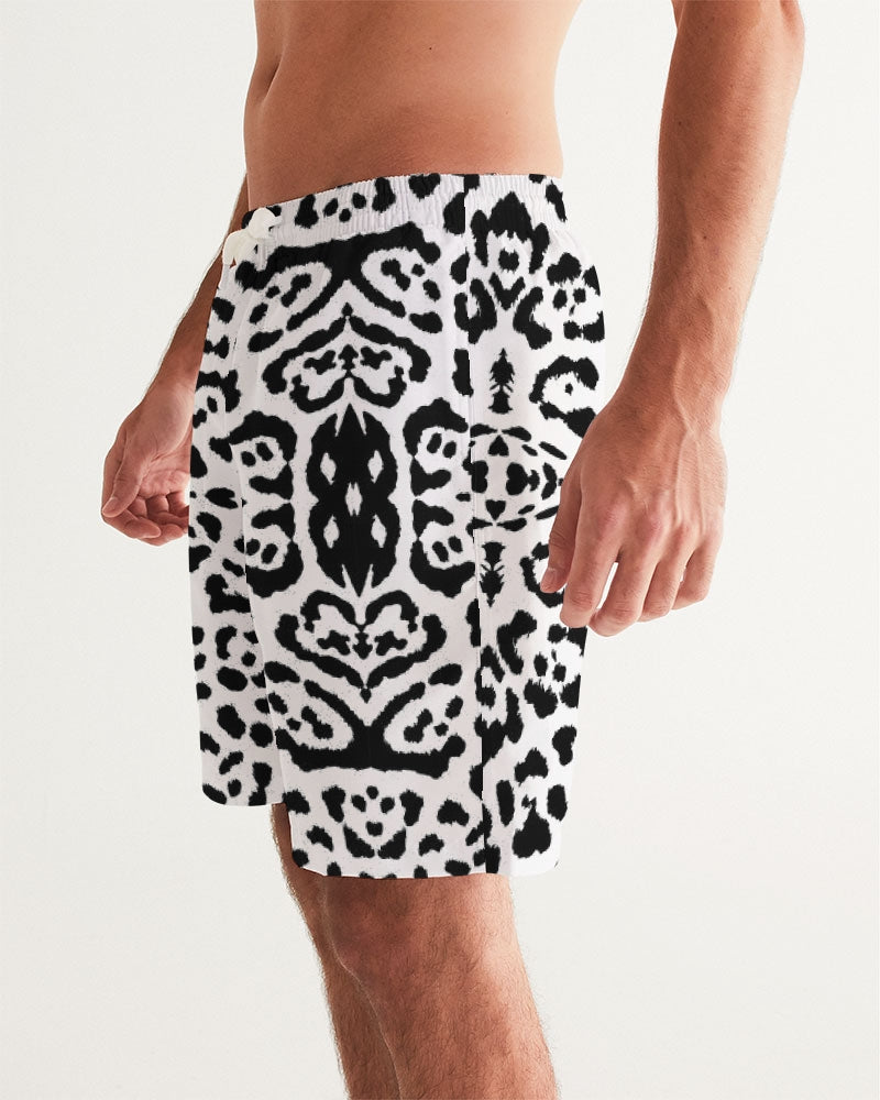 Men's Wildlife Swim Trunks — bold all-over print by AmbiVirile, side view