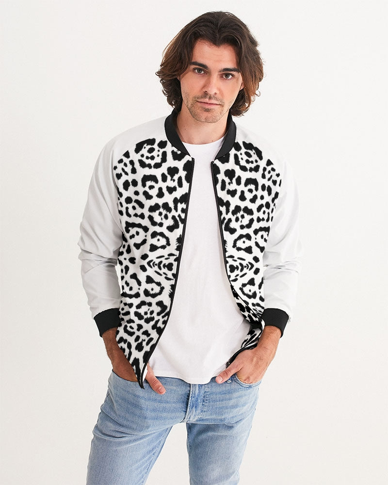 Men's Wildlife Bomber Jacket — bold all-over print by AmbiVirile, front view