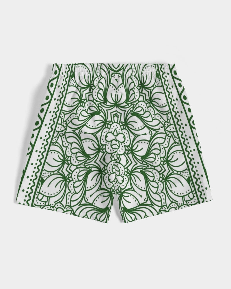 Men's Green Ceramics Swim Trunks — bold all-over print by AmbiVirile, view 7