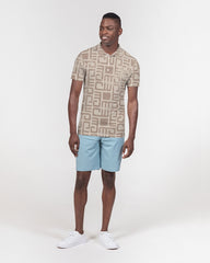 Beige Tribes Men's Slim Fit Short Sleeve Polo