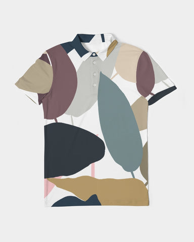 Geo Leaf Men's Slim Fit Short Sleeve Polo
