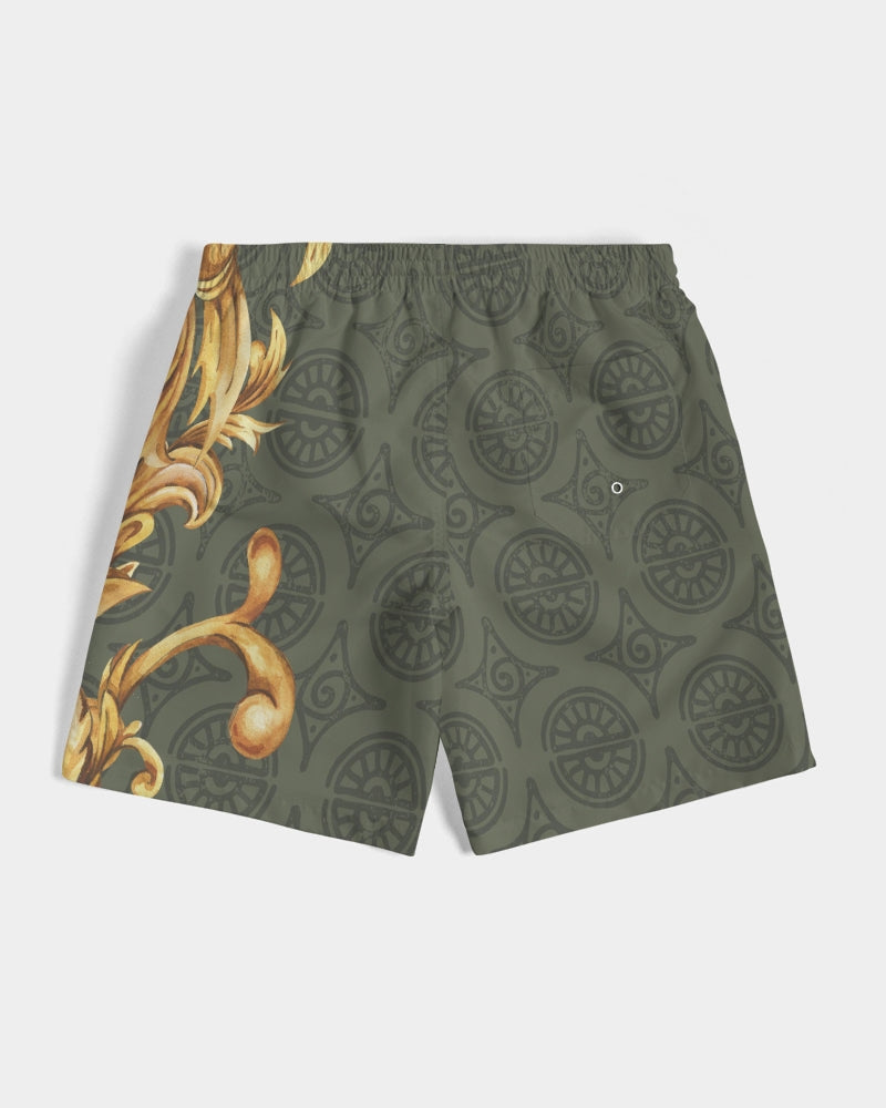 Men's Ornate Gold Swim Trunks — bold all-over print by AmbiVirile, view 7