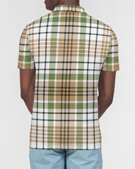 Autumn Plaid Men's Slim Fit Short Sleeve Polo