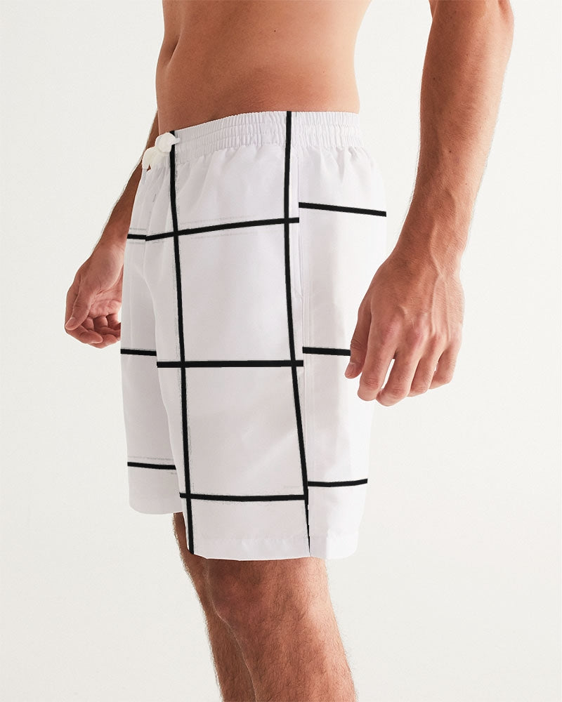 Men's Windows Swim Trunks — bold all-over print by AmbiVirile, side view