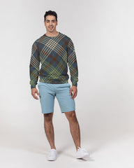 Winter Plaid Men's Classic French Terry Crewneck Pullover