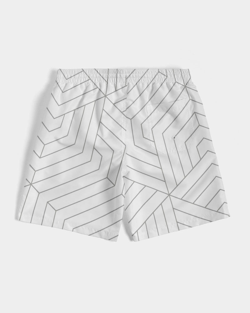 Men's Geo Sense Swim Trunks — bold all-over print by AmbiVirile, view 7