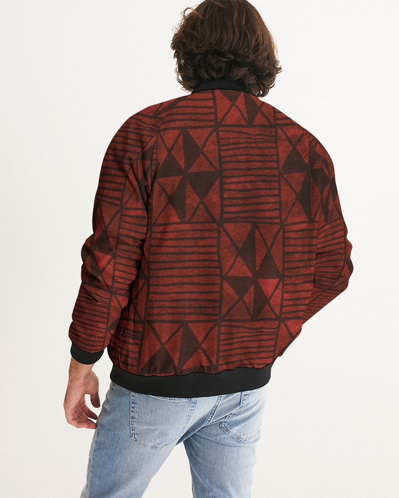 Men's Tribal Diamond Bomber Jacket — bold all-over print by AmbiVirile, detail view