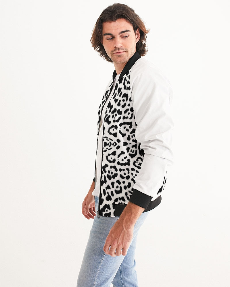 Men's Wildlife Bomber Jacket — bold all-over print by AmbiVirile, side view