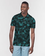 AV Teal Camo Men's Slim Fit Short Sleeve Polo