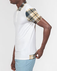 Classic Plaid Brown Men's Slim Fit Short Sleeve Polo