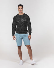 AV Black Camo Men's Classic French Terry Crewneck Pullover