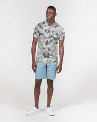 AV White Camo Men's Slim Fit Short Sleeve Polo