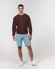 AV Red Camo Men's Classic French Terry Crewneck Pullover