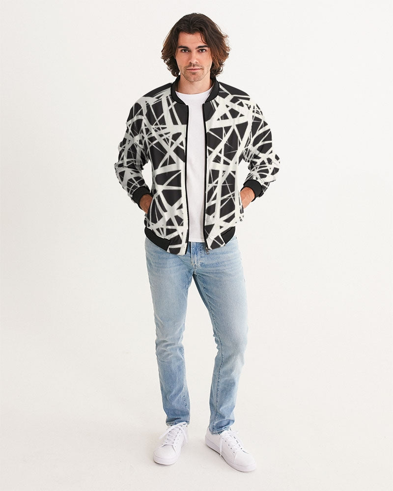 Men's Mixed Matter Bomber Jacket — bold all-over print by AmbiVirile, back view