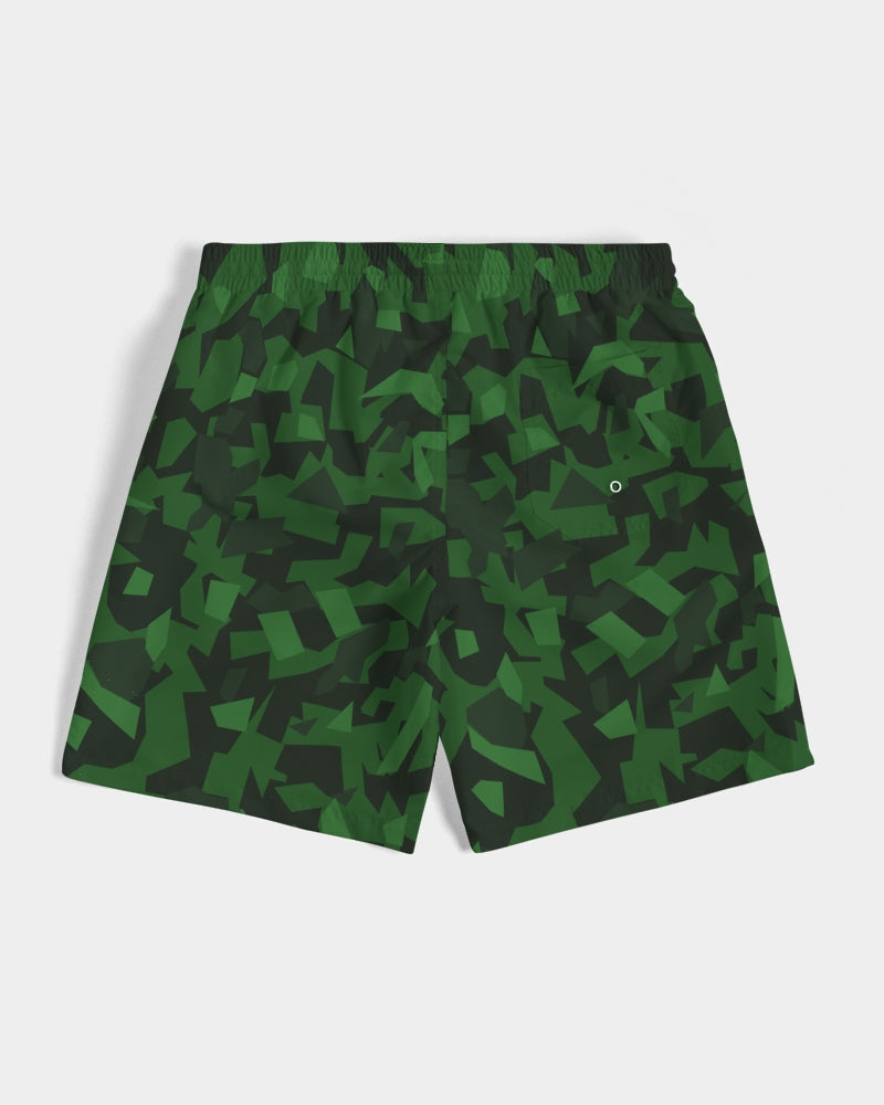 Men's AV Green Camo Swim Trunks — bold all-over print by AmbiVirile, view 7