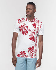 Red Ceramics Men's Slim Fit Short Sleeve Polo
