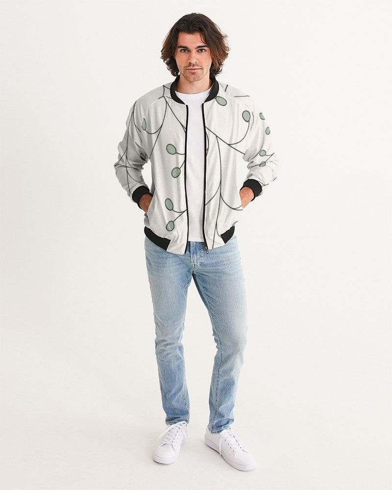 Men's Sprigs Bomber Jacket — bold all-over print by AmbiVirile, back view