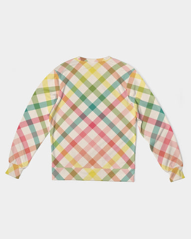 Pretty Plaid Men's Classic French Terry Crewneck Pullover
