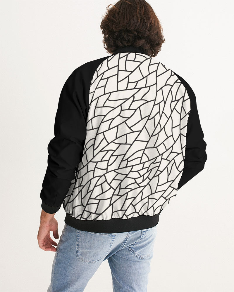 Men's Glass Mud Bomber Jacket — bold all-over print by AmbiVirile, detail view
