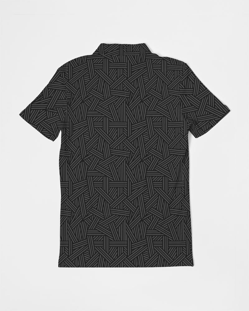 Black Weave Slim Fit Polo