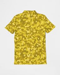 AV Yellow Camo Men's Slim Fit Short Sleeve Polo