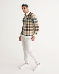 Classic Plaid Brown Men's Track Jacket