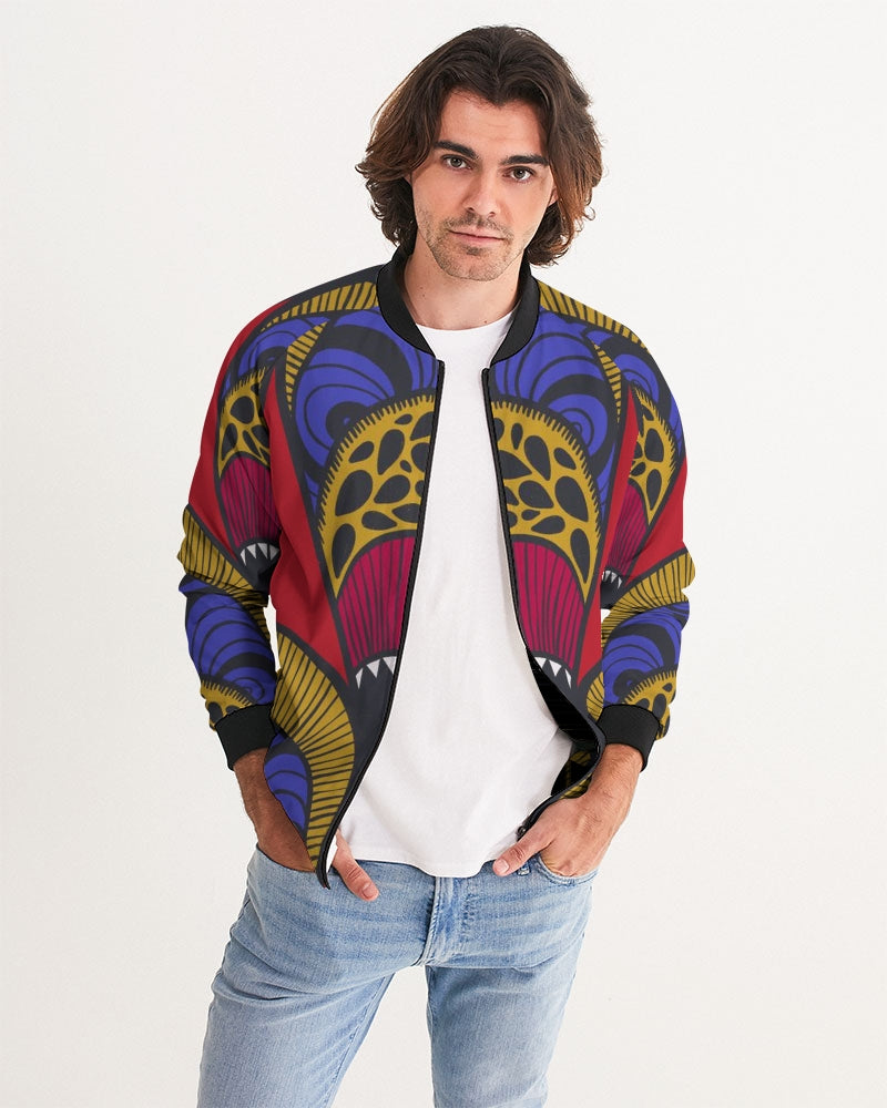 Men's Tribes Forever Bomber Jacket — bold all-over print by AmbiVirile, front view