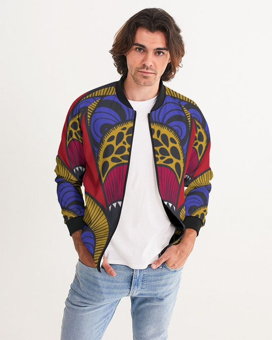 Men's Tribes Forever Bomber Jacket — bold all-over print by AmbiVirile, front view