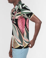 Black Botanical Polo