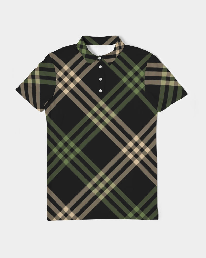 Smooth Plaid Men's Slim Fit Short Sleeve Polo