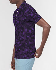 AV Purple Camo Men's Slim Fit Short Sleeve Polo