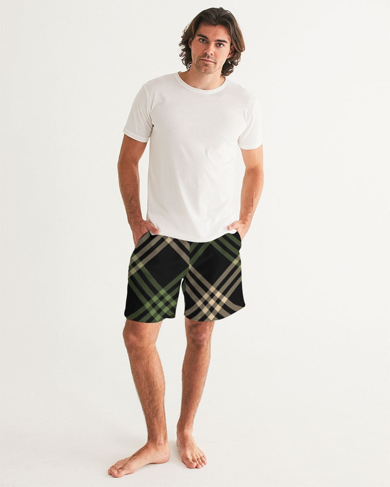 Men's Smooth Plaid Swim Trunks — bold all-over print by AmbiVirile, view 5