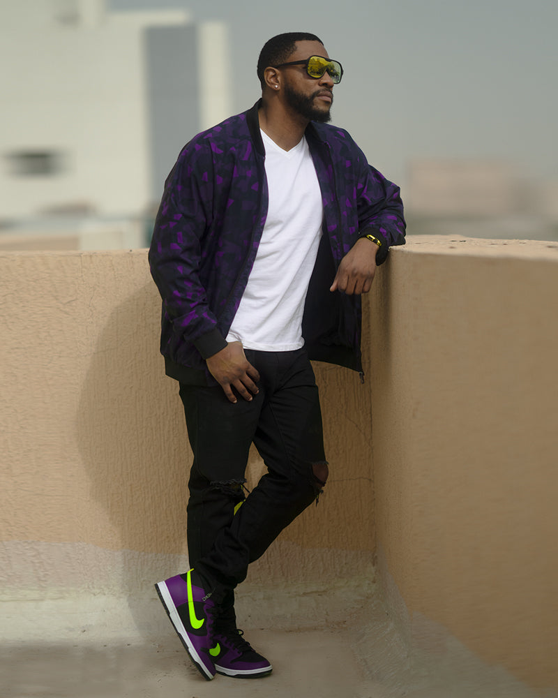 Purple Camo Bomber Jacket