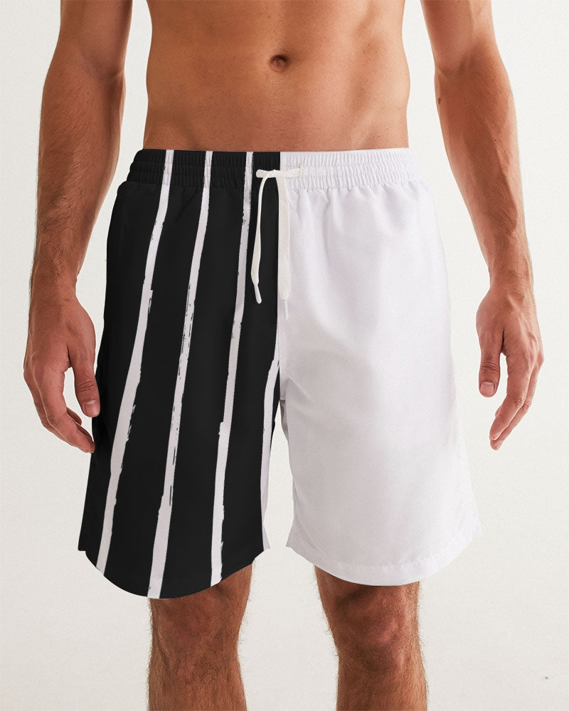 Men's Big PINS Swim Trunks — bold all-over print by AmbiVirile, front view