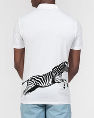 Zebra Black Men's Slim Fit Short Sleeve Polo
