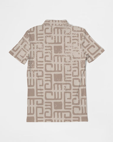 Beige Tribes Men's Slim Fit Short Sleeve Polo